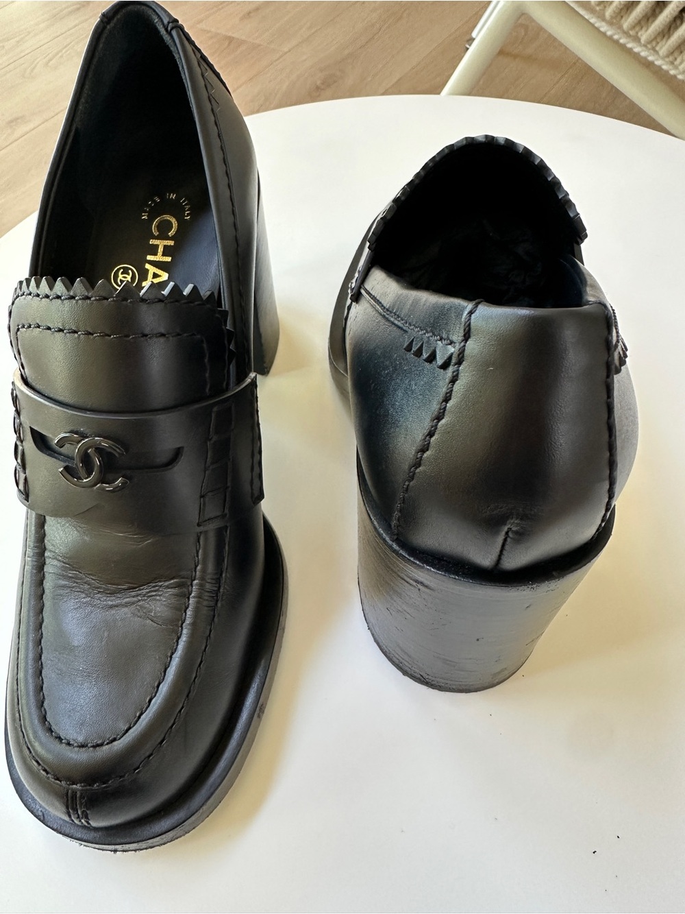 Chanel Black Leather Loafers - Picture 8 of 15